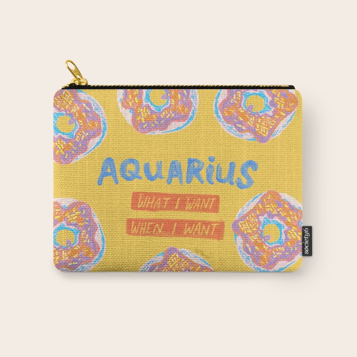Aquarius Confidence in Buttercup Yellow | Zodiac Series Carry All Pouch Gallery Image 1