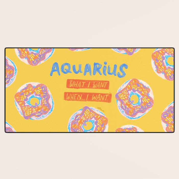 Aquarius Confidence in Buttercup Yellow | Zodiac Series Desk Mat Gallery Image 3