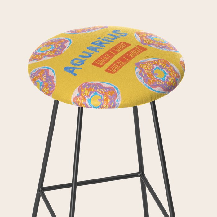 Aquarius Confidence in Buttercup Yellow | Zodiac Series Stool Gallery Image 2