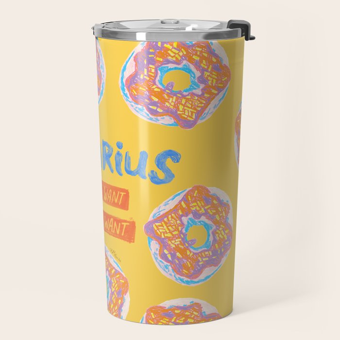 Aquarius Confidence in Buttercup Yellow | Zodiac Series Travel Mug Gallery Image 2