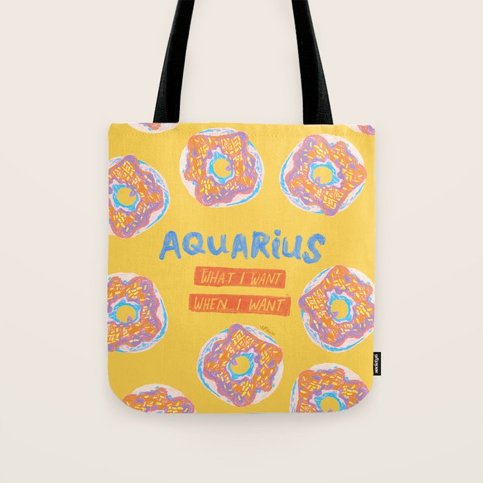 Aquarius Confidence in Buttercup Yellow | Zodiac Series Tote Bag Gallery Image 1