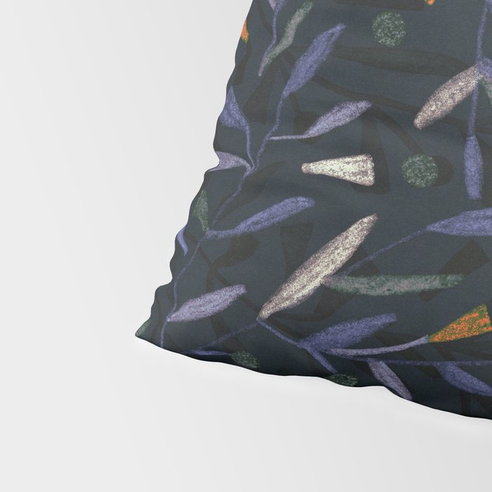 Midnight Floral Pattern #2 / Purple & Orange Pillow Sham Gallery Image 4