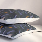Midnight Floral Pattern #2 / Purple & Orange Pillow Sham Gallery Image 3