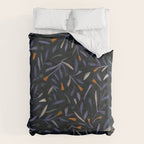 Midnight Floral Pattern #2 / Purple & Orange Duvet Cover Gallery Image 6