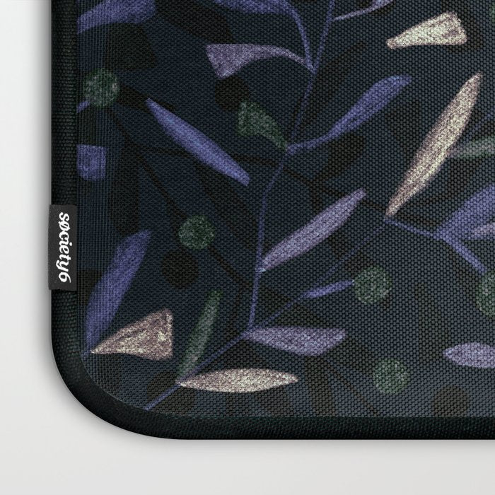 Midnight Floral Pattern #2 / Purple & Orange Laptop Sleeve Gallery Image 3