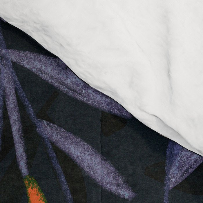 Midnight Floral Pattern #2 / Purple & Orange Comforter Gallery Image 4