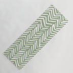 Boho, Abstract, Herringbone Pattern, Sage Green and White Yoga Mat Gallery Image 1