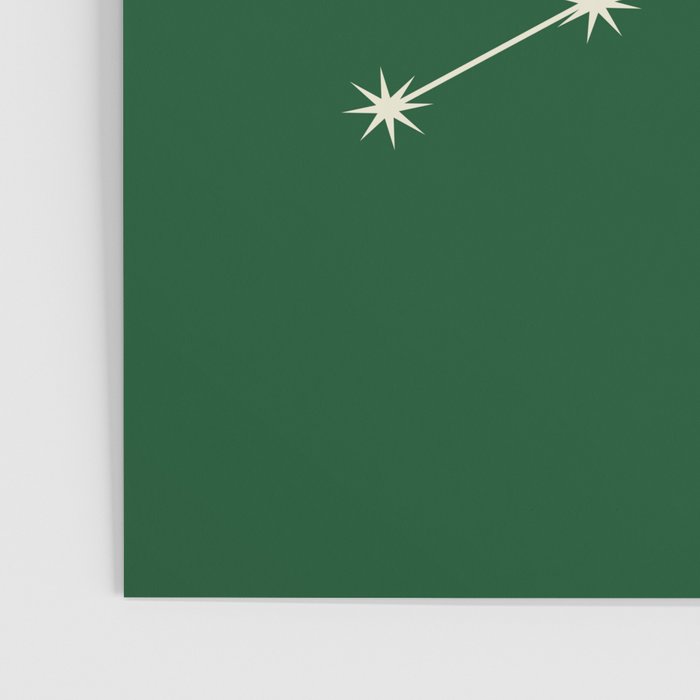 Virgo Zodiac Star Constellation Line Art Green Poster Gallery Image 3