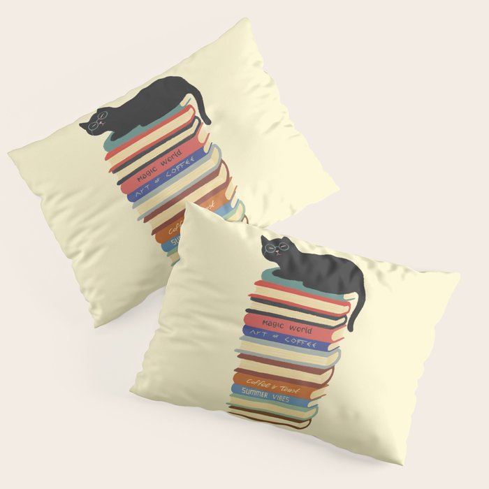 Hidden cat 31 reading books  Pillow Sham Gallery Image 3