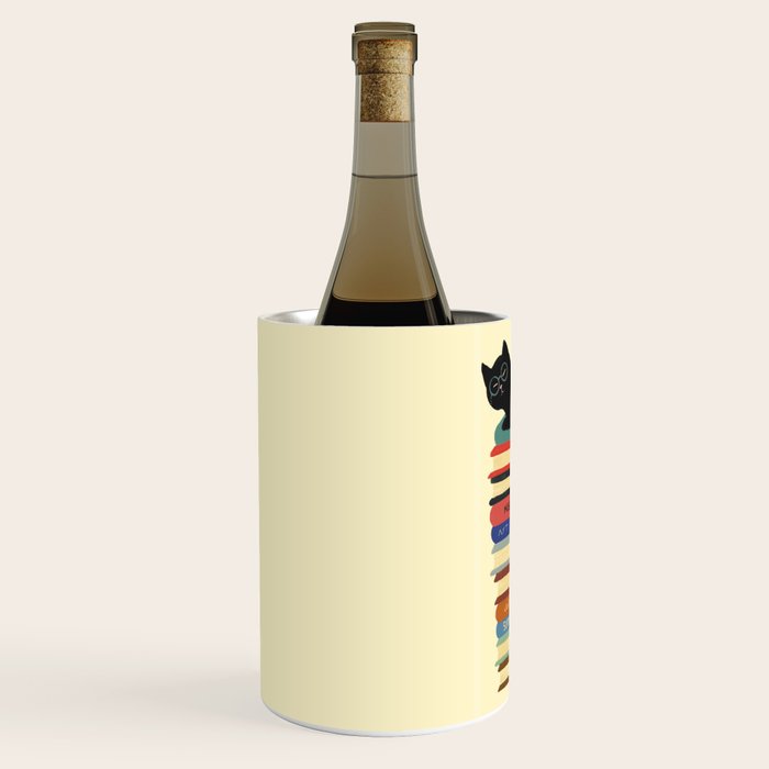 Hidden cat 31 reading books  Wine Chiller Gallery Image 2