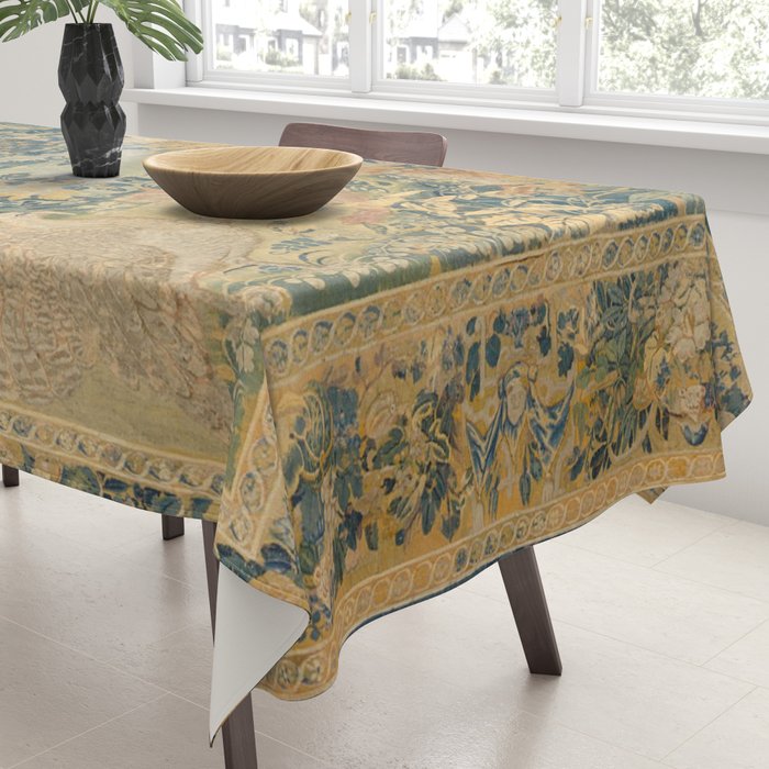 Antique 17th Century Gamepark French Aubusson Tapestry Tablecloth Gallery Image 3