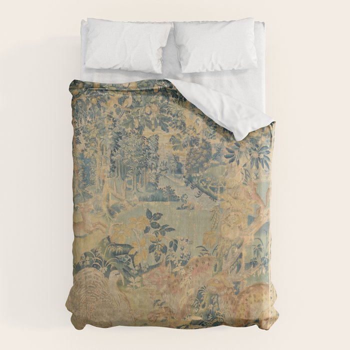 Antique 17th Century Gamepark French Aubusson Tapestry Duvet Cover Gallery Image 6