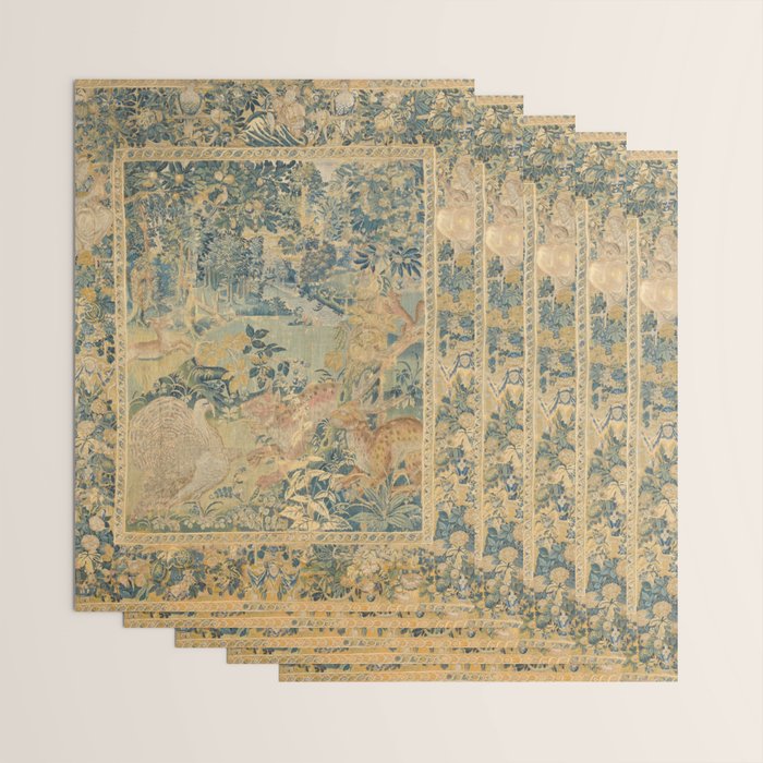 Antique 17th Century Gamepark French Aubusson Tapestry Wrapping Paper Gallery Image 3