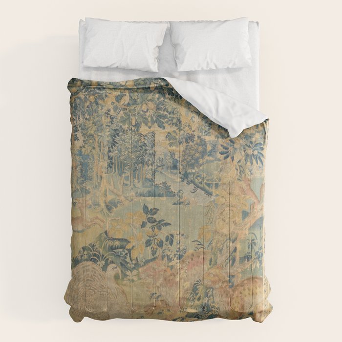 Antique 17th Century Gamepark French Aubusson Tapestry Comforter Gallery Image 6