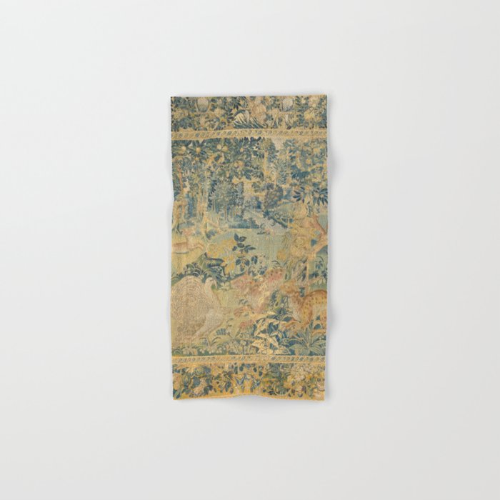 Antique 17th Century Gamepark French Aubusson Tapestry Bath Towel Gallery Image 1