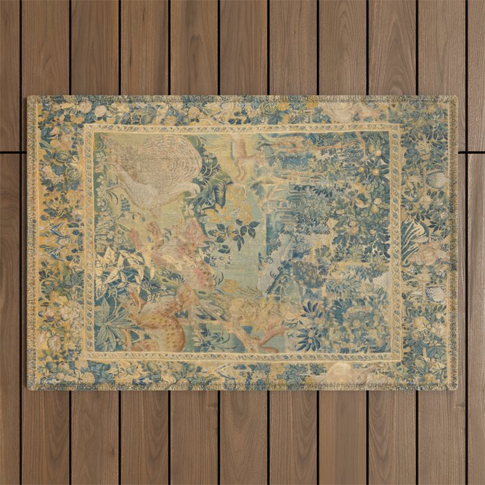 Antique 17th Century Gamepark French Aubusson Tapestry Outdoor Rug Gallery Image 1
