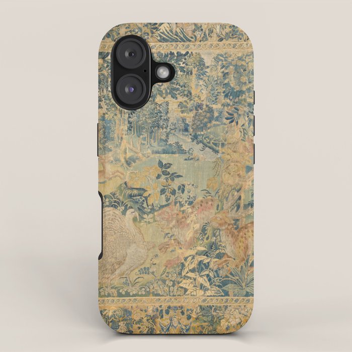 Antique 17th Century Gamepark French Aubusson Tapestry iPhone Case Gallery Image 1