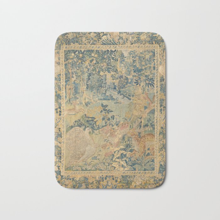 Antique 17th Century Gamepark French Aubusson Tapestry Bath Mat Gallery Image 1