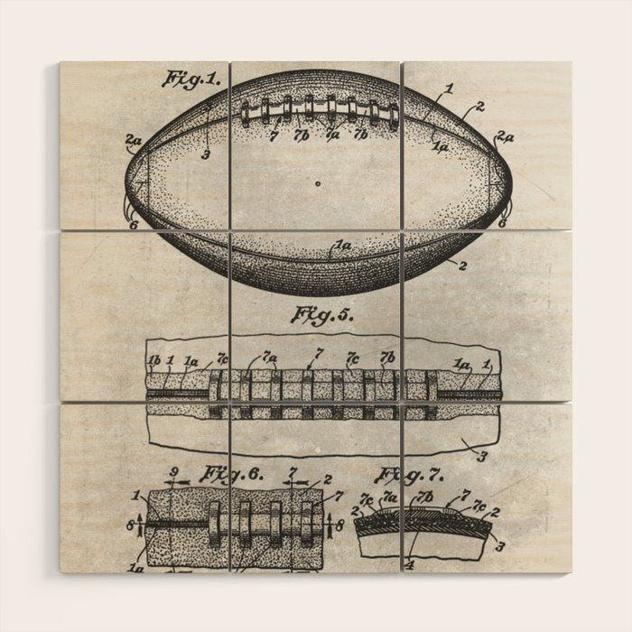 1938 Football Wood Wall Art Gallery Image 1