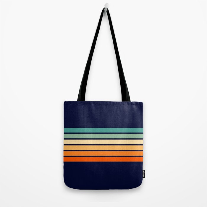 Marynda - Classic Colorful 70s Vintage Style Retro Summer Stripes Tote Bag Gallery Image 2