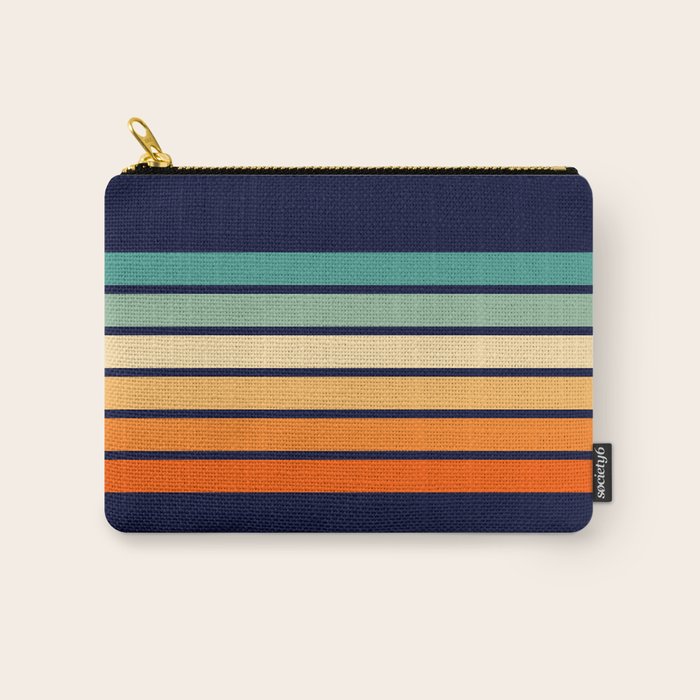 Marynda - Classic Colorful 70s Vintage Style Retro Summer Stripes Carry All Pouch Gallery Image 1
