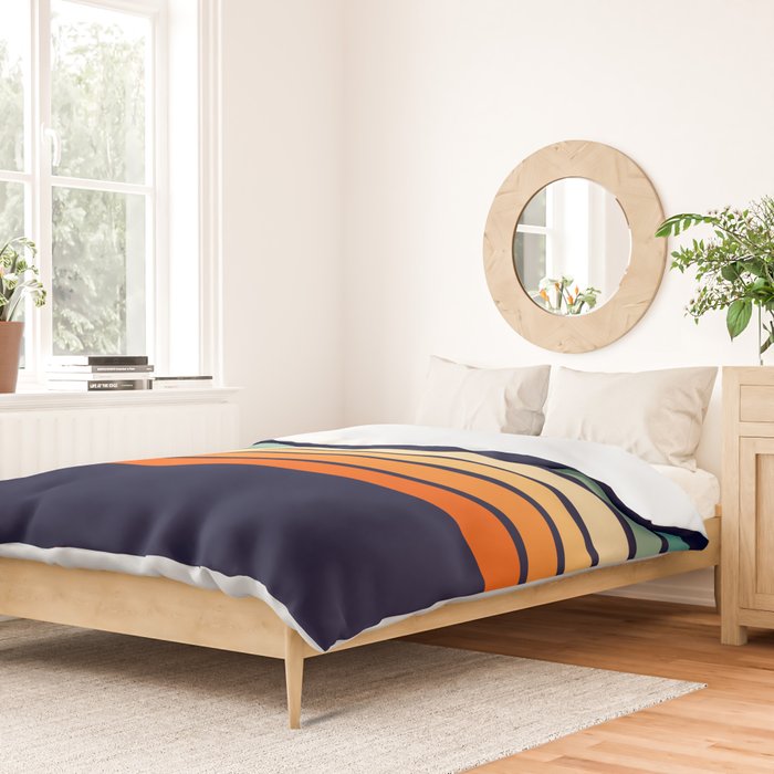 Marynda - Classic Colorful 70s Vintage Style Retro Summer Stripes Duvet Cover Gallery Image 2