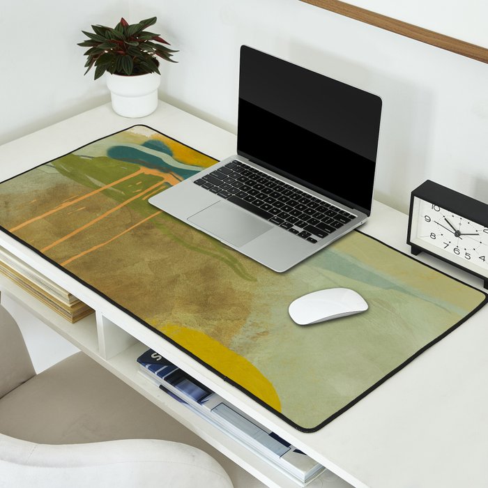 summer green abstract art Desk Mat Gallery Image 2