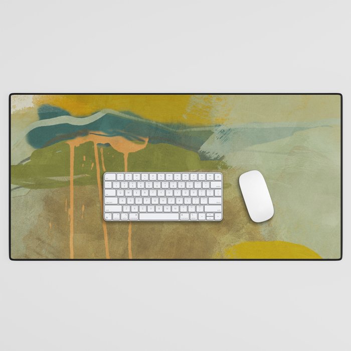 summer green abstract art Desk Mat Gallery Image 1