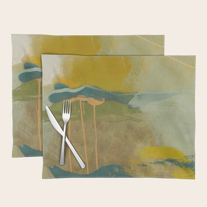 summer green abstract art Placemat Gallery Image 1
