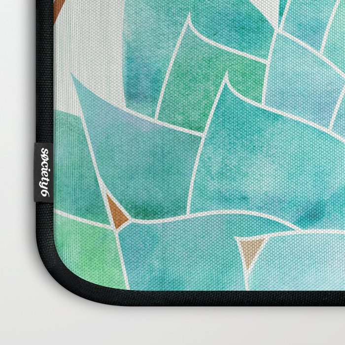 Modern Succulent with Metallic Gold Watercolor Laptop Sleeve Gallery Image 3
