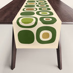 Mid Century Modern Modern Organic Shapes Pattern 321 Green Table Runner Gallery Image 1