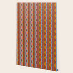 Vertical Stripe Geo Chain Eclectic Multicolored Pattern with Brown Wallpaper Gallery Image 2