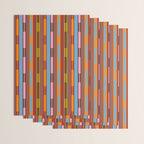 Vertical Stripe Geo Chain Eclectic Multicolored Pattern with Brown Wrapping Paper Gallery Image 3