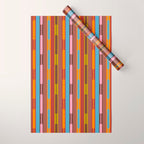 Vertical Stripe Geo Chain Eclectic Multicolored Pattern with Brown Wrapping Paper Gallery Image 1