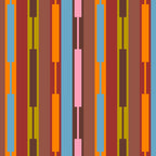 Vertical Stripe Geo Chain Eclectic Multicolored Pattern with Brown Coffee Mug Gallery Image 2