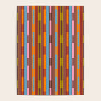 Vertical Stripe Geo Chain Eclectic Multicolored Pattern with Brown Poster Gallery Image 4
