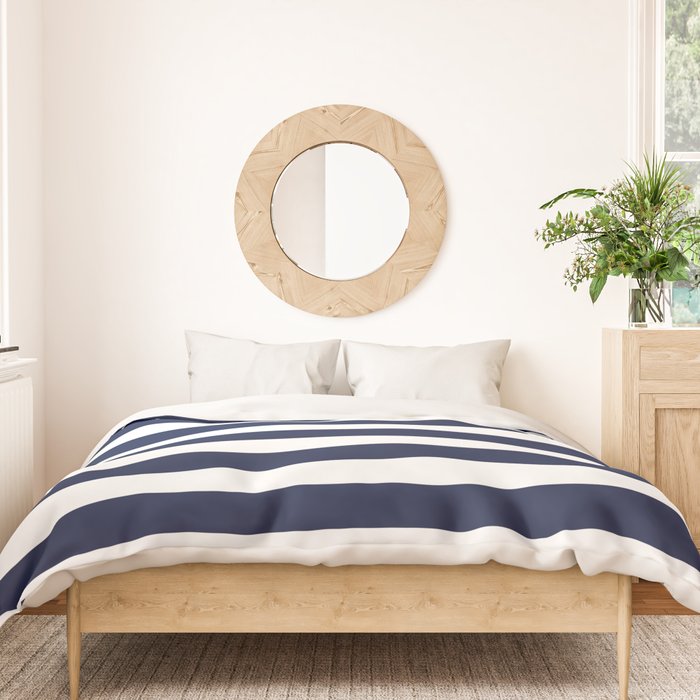Nautical Navy Blue and White Stripes Duvet Cover Gallery Image 3