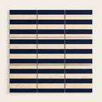 Nautical Navy Blue and White Stripes Wood Wall Art Gallery Image 1