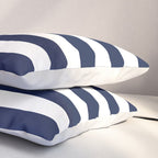 Nautical Navy Blue and White Stripes Pillow Sham Gallery Image 3