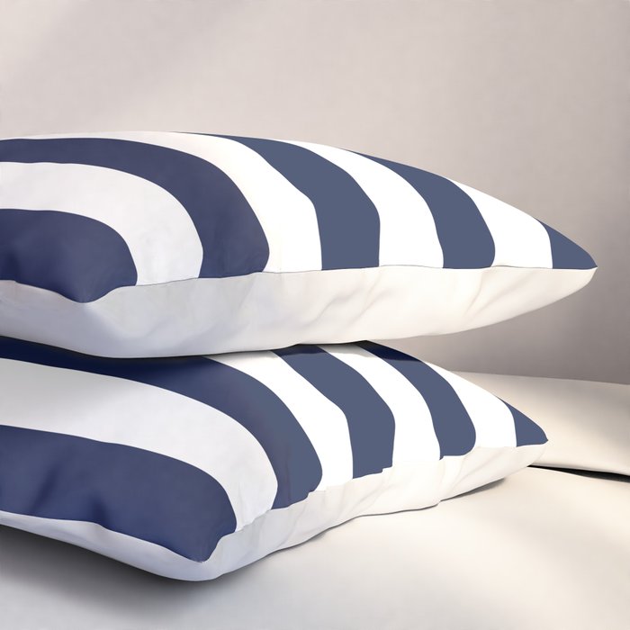 Nautical Navy Blue and White Stripes Pillow Sham Gallery Image 3