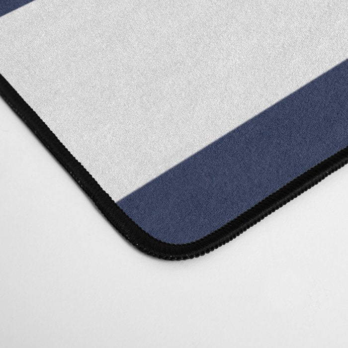 Nautical Navy Blue and White Stripes Desk Mat Gallery Image 4