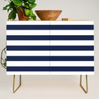 Nautical Navy Blue and White Stripes Credenza Gallery Image 1