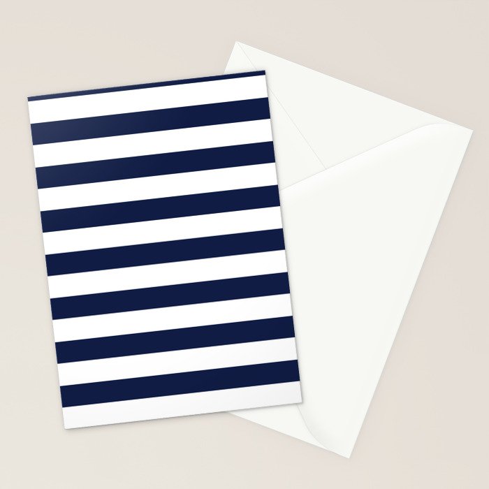 Nautical Navy Blue and White Stripes Stationery Card Gallery Image 2