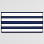 Nautical Navy Blue and White Stripes Desk Mat Gallery Image 3