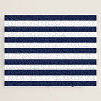 Nautical Navy Blue and White Stripes Jigsaw Puzzle Gallery Image 1