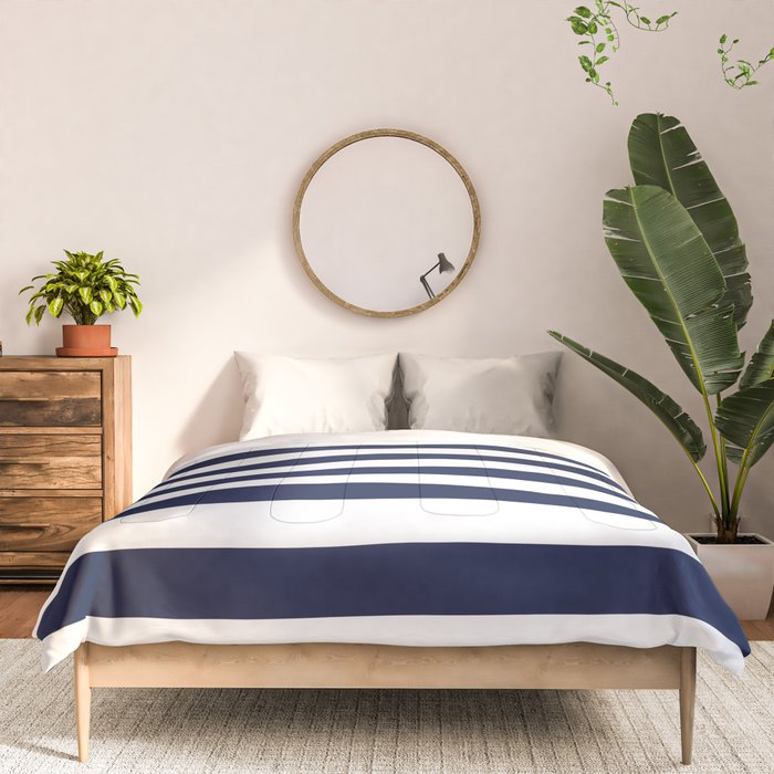 Nautical Navy Blue and White Stripes Comforter Gallery Image 3