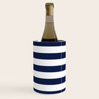 Nautical Navy Blue and White Stripes Wine Chiller Gallery Image 2