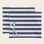 Nautical Navy Blue and White Stripes Placemat Gallery Image 1