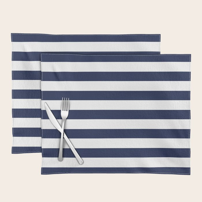 Nautical Navy Blue and White Stripes Placemat Gallery Image 1