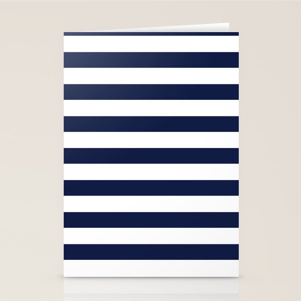 Nautical Navy Blue and White Stripes Stationery Card Gallery Image 1